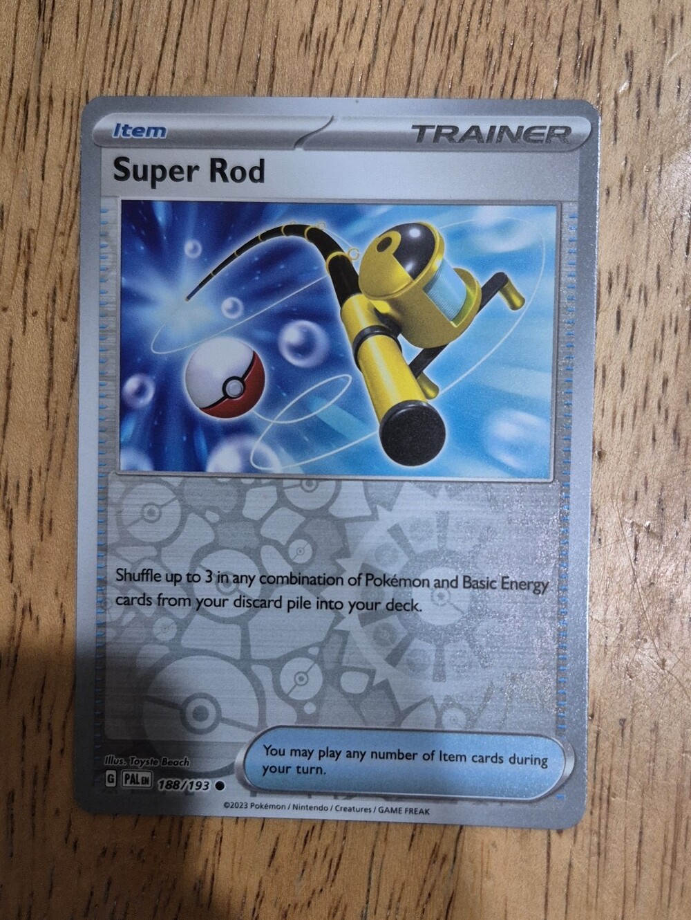 QTY 1 Super Rod Pokémon Trainer Item Card